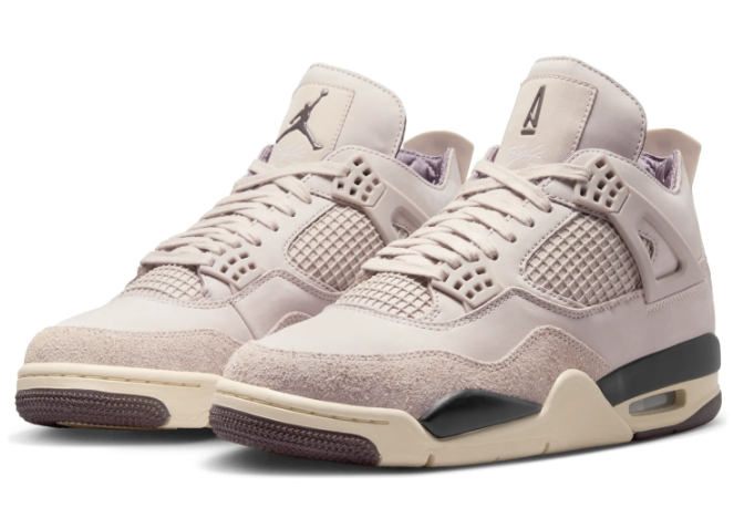 WMNS Air Jordan 4 Retro "Light Bone" | Beige Black Purple