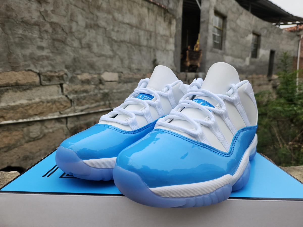 Air Jordan 11 Low White Iridescent Snakeskin-Pattern Sneakers
