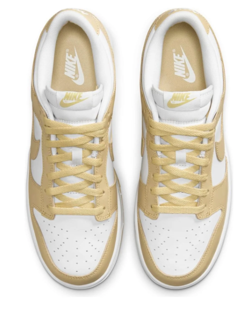 Gold & White Low-Top Sneakers