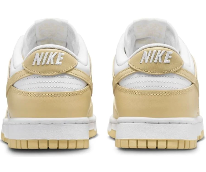 Gold & White Low-Top Sneakers