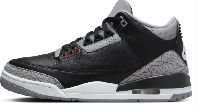 Air Jordan 3 White & Gray Sneakers