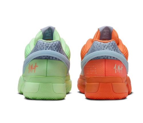 Orange & Mint Green Mismatched Low-Top Sneakers