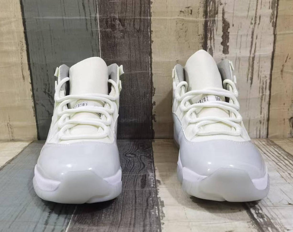 Air Jordan 11 Retro High-Top Sneakers – White & Grey