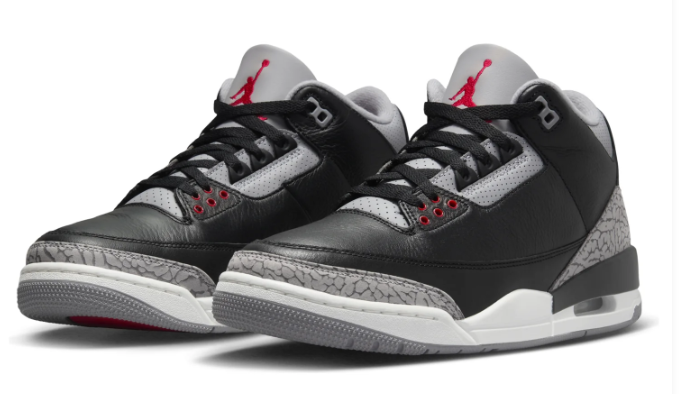 Air Jordan 3 White & Gray Sneakers