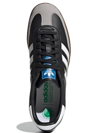 adidas Samba Vegan Unisex Casual Sneakers Black White Brown
