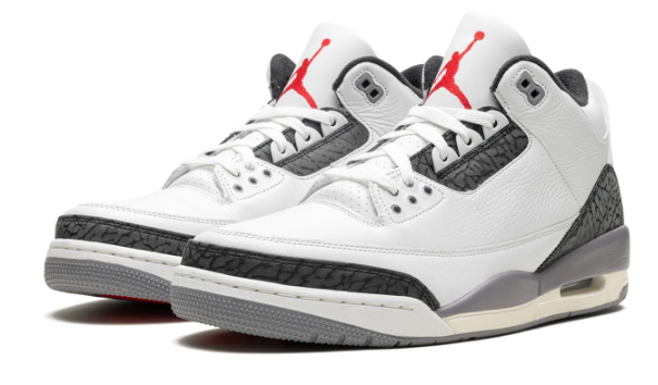 Air Jordan 3 Sneakers – White & Gray