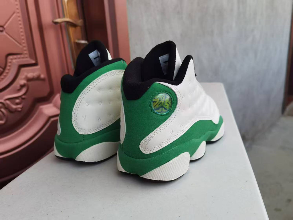 Air Jordan 13 Retro White & Green Sneakers