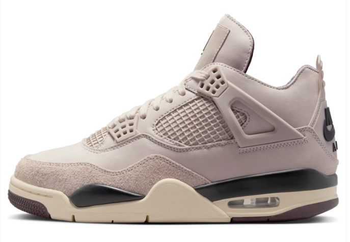 WMNS Air Jordan 4 Retro "Light Bone" | Beige Black Purple
