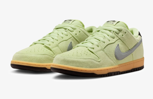 Light Lime Low-Top Sneakers with Grey Accents