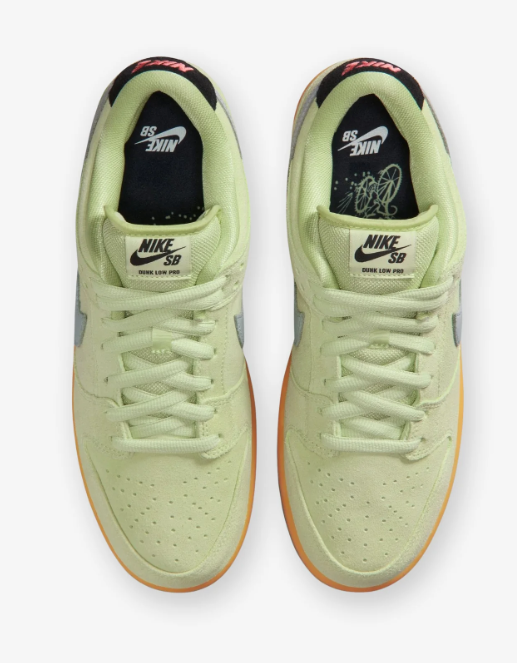 Light Lime Low-Top Sneakers with Grey Accents