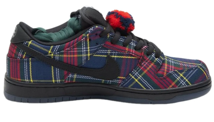 Red & Navy Tartan Plaid Low-Top Sneakers