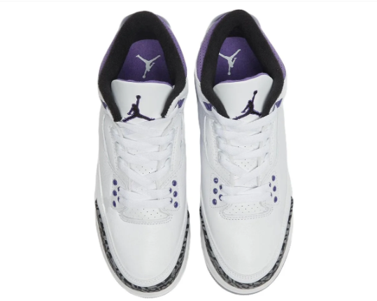 Air Jordan 3 Retro “Dark Iris” Sneakers – White & Purple