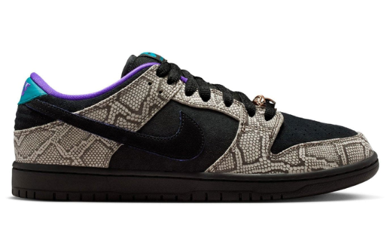 Nike SB Dunk Low Dashawn Jordan – Black / Fierce Purple Snake Print