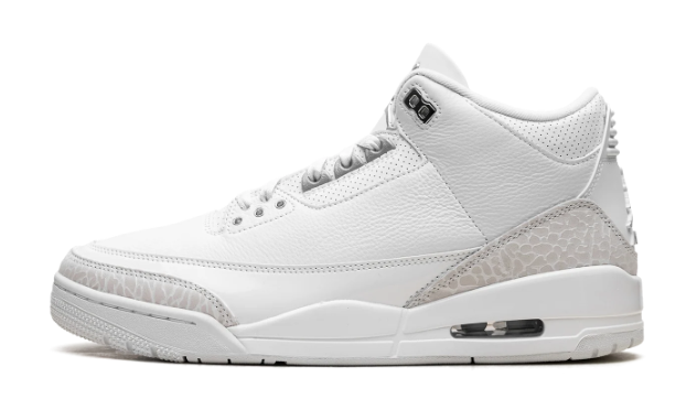 Air Jordan 3 White & Gray Sneakers